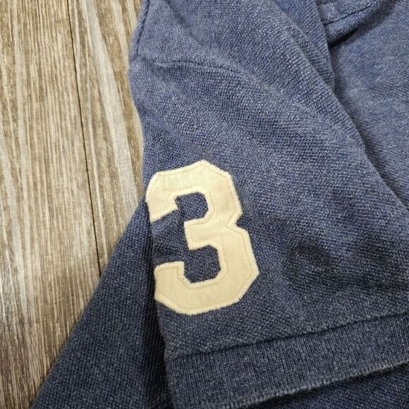 Polo Ralph Lauren Pony Logo Shirt No. 3 Boys Size 6 Heather Blue White Cotton - Picture 5 of 7